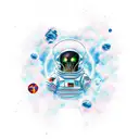 Interstellar dead astronaut tattoo design idea