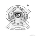 Interstellar dead astronaut tattoo design idea