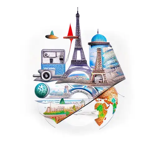 travel Mediterranean Paris  tattoo design idea