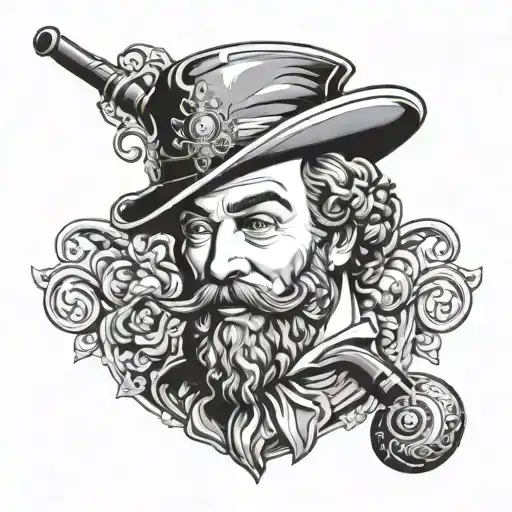 Tobacco Pipe Sir Walter Raleigh Logo MJdEgrFXYMnGCHcUJDLMDo Black Grey  Tattoo