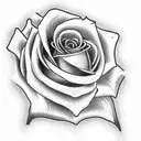 rose on fire tattoo design idea