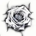 rose on fire tattoo design idea