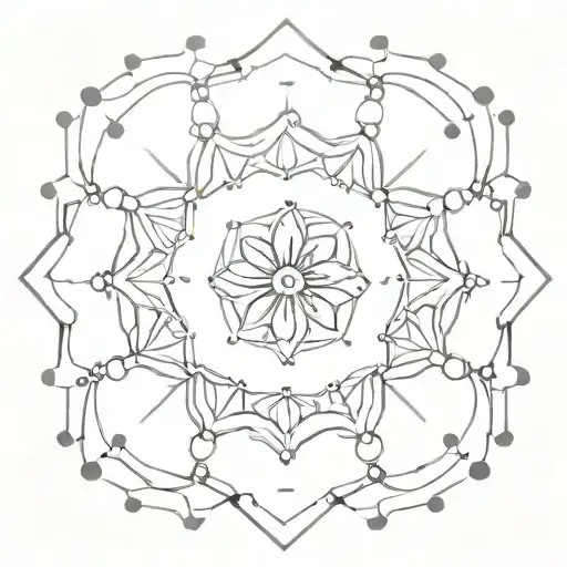 simple mandala made of dots tattoo design idea