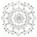 simple mandala made of dots tattoo design idea