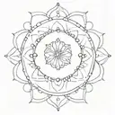 simple mandala made of dots tattoo design idea