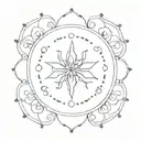simple mandala made of dots tattoo design idea