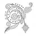 simple indian style pattern incorporating lots of dots tattoo design idea