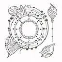 simple indian style pattern incorporating lots of dots tattoo design idea