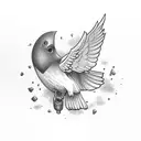 "let the world go round without you" frigatebird tattoo design idea