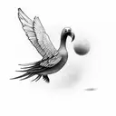 "let the world go round without you" frigatebird tattoo design idea