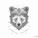 Forest with bear tattoo design idea