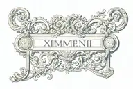 scroll with Roman numerals tattoo design idea