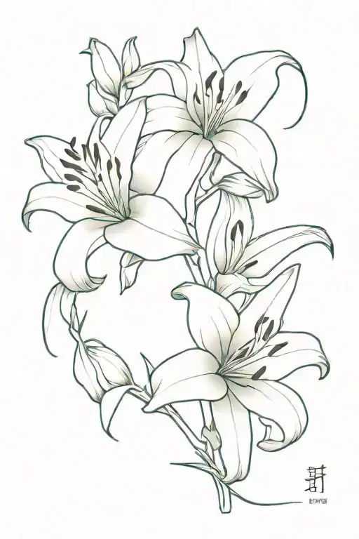 lillies rib tattoo tattoo design idea