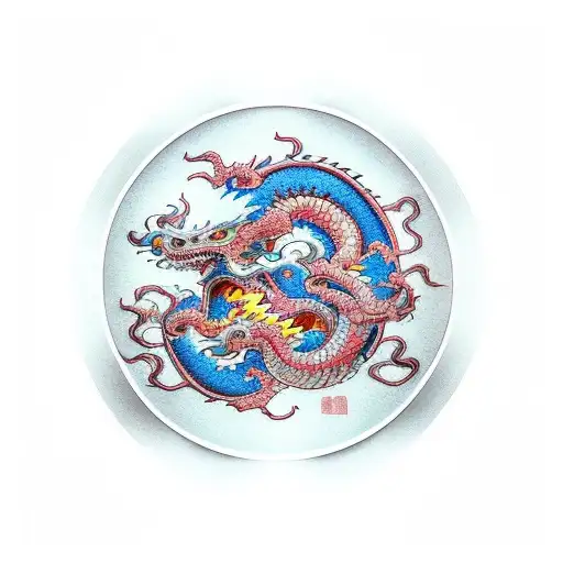 dragon foo dog cherry blossom waves hannya tattoo design idea