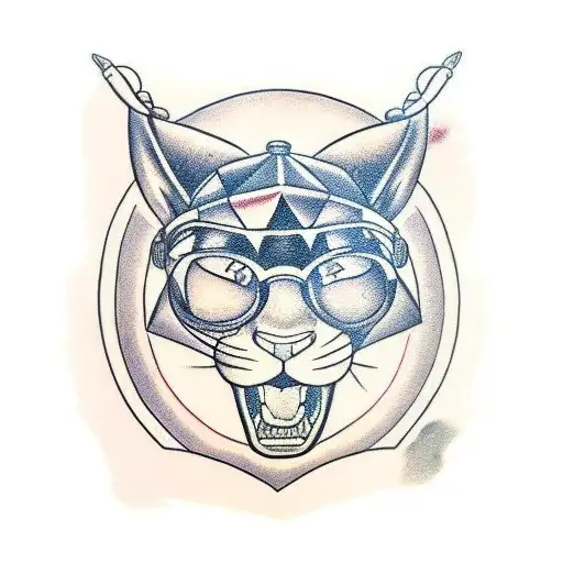panther head wearing beastie boys hat tattoo design idea