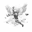 Icarus falling tattoo design idea