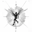 Icarus falling tattoo design idea