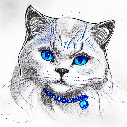 white rose with blue rhinestones,spikes and a british shorthair tattoo design idea