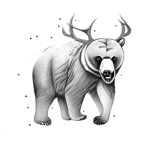 Bear, Owl, Elephant, Deer tattoo design idea