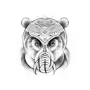 Bear, Owl, Elephant, Deer tattoo design idea