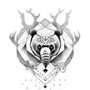 Bear, Owl, Elephant, Deer tattoo design idea