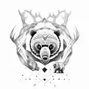 Bear, Owl, Elephant, Deer tattoo design idea