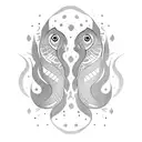 henna with fish and fatima hand tattoo design idea
