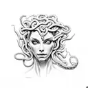 Medusa head with snakes tattoo design idea