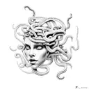 Medusa head with snakes tattoo design idea