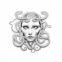 Medusa head with snakes tattoo design idea