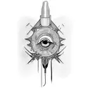 A paintbrush and a needle, symbolizing the fusion of painting and tattooing tattoo design idea