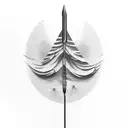 A paintbrush and a needle, symbolizing the fusion of painting and tattooing tattoo design idea