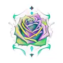 Rose, heart, dagger tattoo design idea