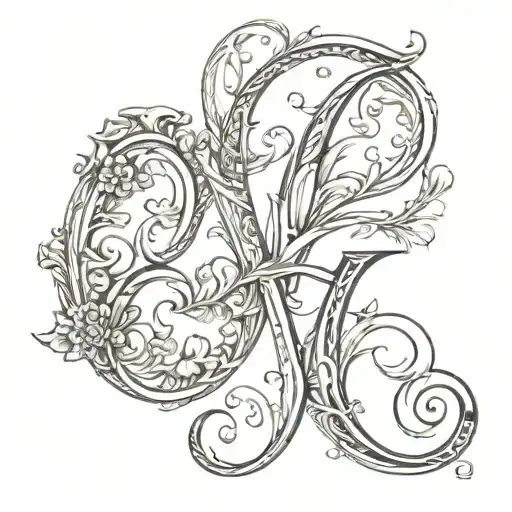 make it a fancy tattoo with the letters j and H fused for me and my girlfriend  tattoo design idea