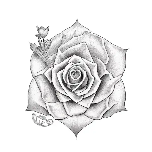 a violet with the name luke as the stem  tattoo design idea