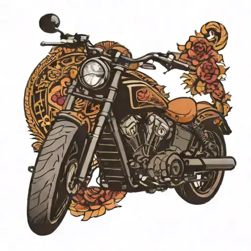indian scout bobber motorcycle tattoo design idea