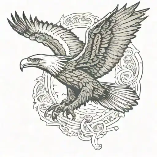 eagle soaring tattoo design idea