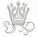 simple letter b + king crown above it   tattoo design idea