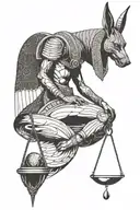 Anubis holding a scale tattoo design idea