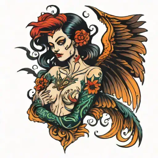 siren tattoo full body tattoo design idea