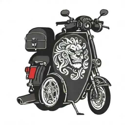 pillion motorbike backpack  tattoo design idea