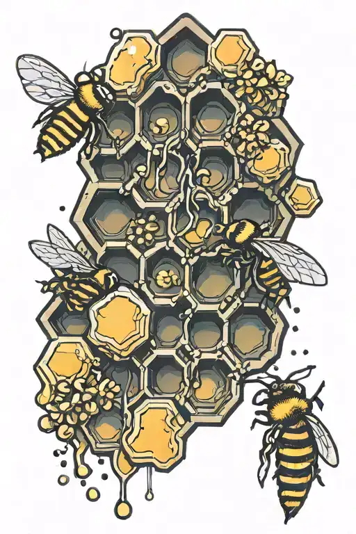honeycomb with honey dripping off of it symbolizing proverbs 16:24  tattoo design idea
