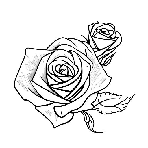 autism spectrum and roses tattoo design idea