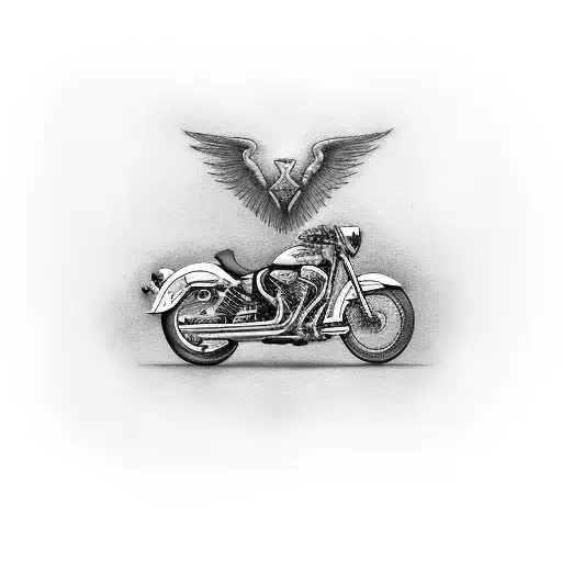 motorcycle in memory tattoo for parents tattoo design idea