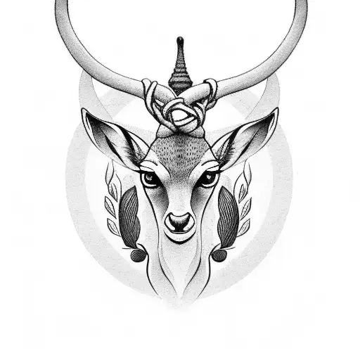 gazelle logo simple tattoo design idea