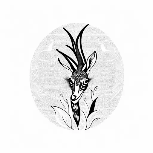 gazelle tattoo design idea