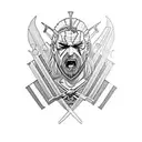 witcher with bleu color tattoo design idea