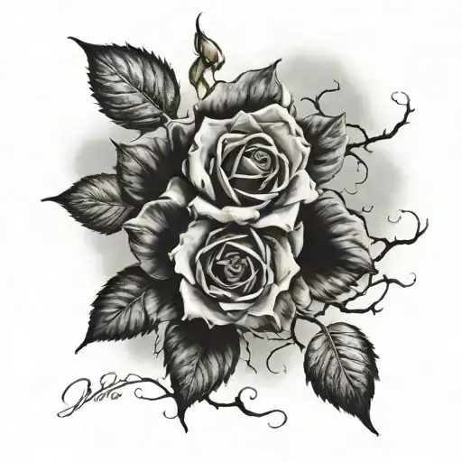 dead roses with cloudes and a date tattoo tattoo design idea