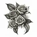 dead roses with cloudes and a date tattoo tattoo design idea