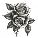 dead roses with cloudes and a date tattoo tattoo design idea